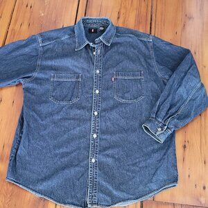 Vintage 90s Levi’s Red Tab Denim Shirt Shacket XL